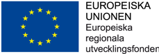 Bilden visar logotypen för Europeiska regionala utvecklingsfonden.
