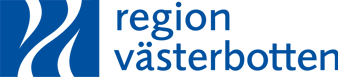 Bilden föreställer Region Västerbottens logotyp samt organisationsnamnet bokstaverat.