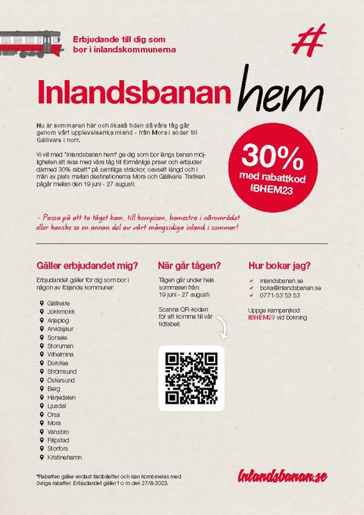 En bild med text som förklarar erbjudandet.